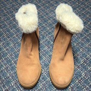 Preloved L. Paolo faux fur and polyester brown and cream boots size 9.5
